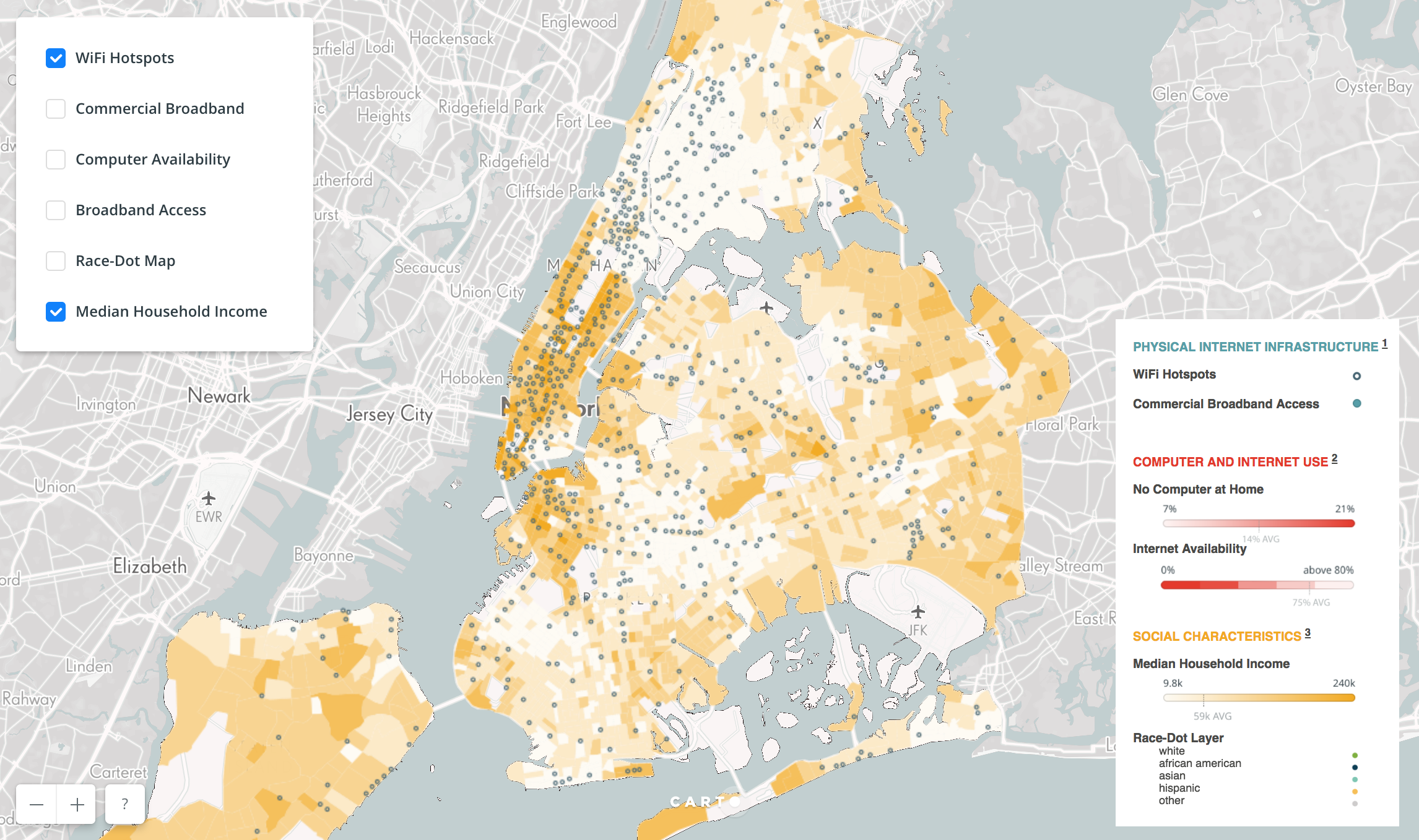 New York Digital Map Mapping New York City's Digital Divide